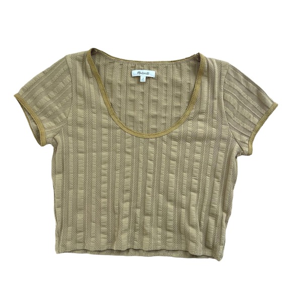 Madewell Tops - Madewell Short Sleeve Cropped Shirt Mustard Size Small